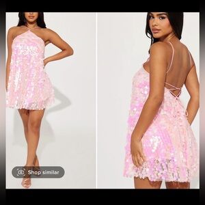 Pink Fashion Nova sequins dress
